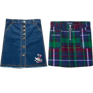 Two Girls Skirts Unacoo and Children's Place Size XL & 14